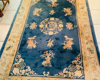$240 	Blue Chinese rug 9'4""x 5'6"""		