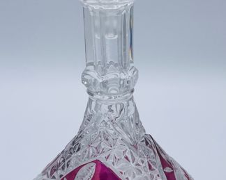 $500 	Nachtmann Amaris Bavarian crystal red bird 									Set of 6 tumblers + 6 whiskey + 6 wines +6 claret captain decanter & Stein & Cake plate		