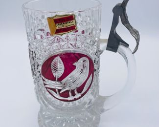 $500 	Nachtmann Amaris Bavarian crystal red bird 									Set of 6 tumblers + 6 whiskey + 6 wines +6 claret captain decanter & Stein & Cake plate		