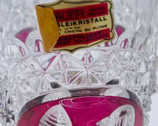 $500 	Nachtmann Amaris Bavarian crystal red bird 									Set of 6 tumblers + 6 whiskey + 6 wines +6 claret captain decanter & Stein & Cake plate		