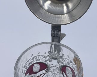 $500 	Nachtmann Amaris Bavarian crystal red bird 									Set of 6 tumblers + 6 whiskey + 6 wines +6 claret captain decanter & Stein & Cake plate		