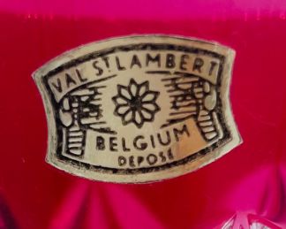 $45 EA	
"Val st Lambert (1874-1960) yellow & pink 9""T "		