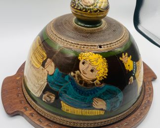 $280 	
Swiss cheese pottery Folk Art dome Hugo Kholer Biel 	14 1/4Wx 9Tcookie jar  11Tx8""W"									