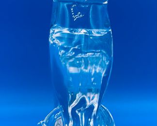 $140 Kosta boda 2 crystal cats 9""Tallest "	