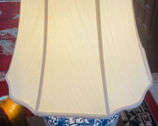$300 Blue & white lamps Pair 34"H x 11"W pottery size 