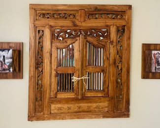 $80 	
Window mirror wood Mexican 31x35									
$40 	
Set of two window frames 10x11	