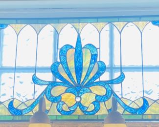 $250 	
Blue/Yellow/green stain glass 16Tx30-36""approx"	