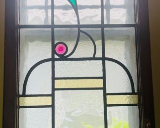 $150 	
Window Art Deco stain glass 23W x 35H