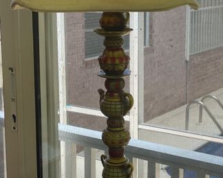 $50 	
Lamp 34'H with tea cups 