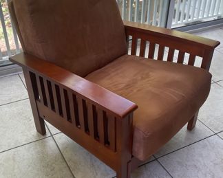 $220 	
Mission style chair wyndmeyer 32.5 Microsuede 