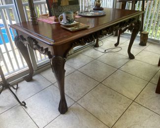 $350 	
Desk with claw feet single drawer 63Wx33Dx30H