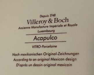 $650 	
Villeroy & Boch Acapulco set of china for 6	