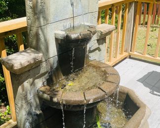 $500 	
Outdoor fountain 58""Tx40""Lx24""D"		