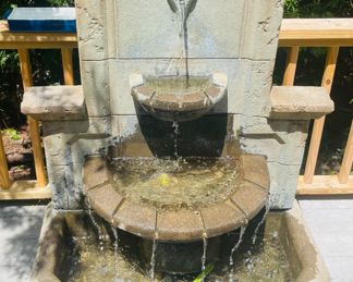 $500 	
Outdoor fountain 58""Tx40""Lx24""D"		