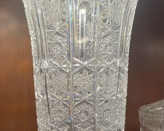 $140 	
Cut crystal vase 