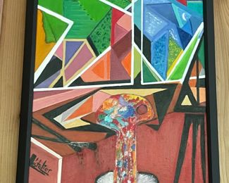 $150 Leila painting 20x21 L'Atelier