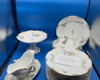 $150 	
Limoges depose floral/white 15 pieces 	