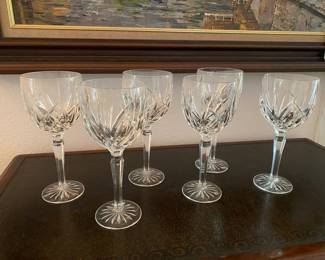 $50 	
Set of 6 marquis waterford wine goblets glasses 	