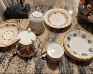 $80 Set of 3 German porcelain coffee cups Old Paris style - one KPM