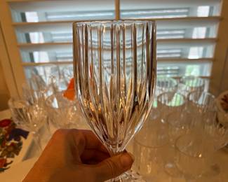 $200 Mikasa Park Lane pattern crystal stemware, 8 goblets, 7 wine (an 8th can be purchased at Replacements.com), 3 Martini glasses 