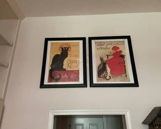 $80 pair of French posters framed
