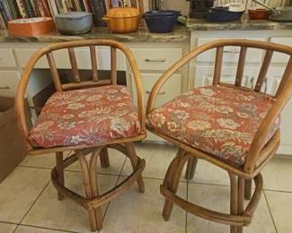 $195 Set of two Bamboo barstools 