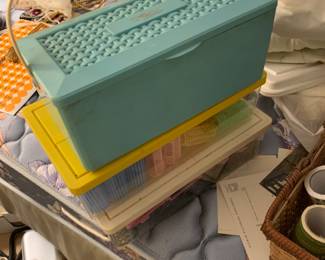 Vintage curlers in boxes