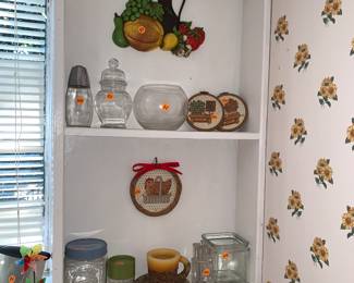 Ball jars, decorative items, kitchen wares