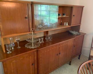 Gorgeous mid century china cabinet buffet with sliding glass doors 