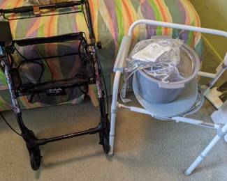 Health equipment—walkers, shower chair, bedside toilet new
