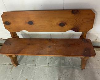Vtg pine wood bench