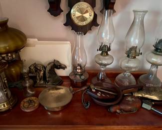 Brass hurricane lamps