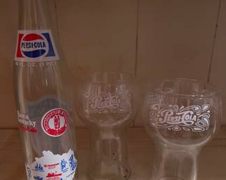 Pepsi bottle and glasses