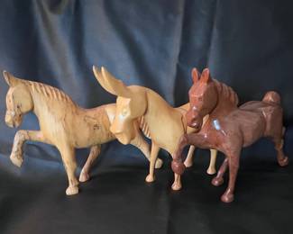 Hand carved wood figurines 