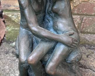 "The Kiss" by Rodin replica bronze statue