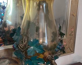 Glass and brass wine decanter 