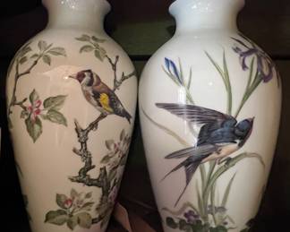Franklin Mint porcelain bird vases