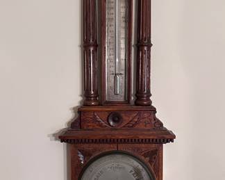 Vintage thermometer and barometer