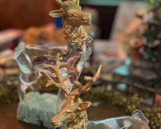 Murano glass and brass deer