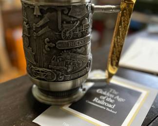 Franklin Mint "Golden Age of the Railroad" pewter stein