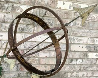 Garden Armillary wrought iron and concrete