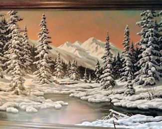 Oil painting of winter
