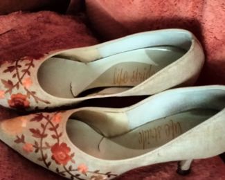 Embroidered high heels