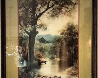 Framed and matted scenery print