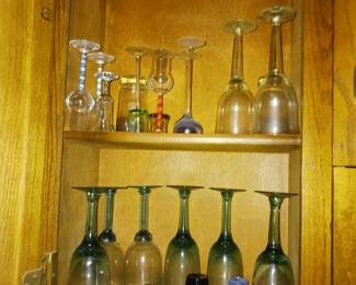 Wine glasses and barware