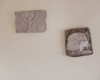 Egyptian themed wall decorations and art