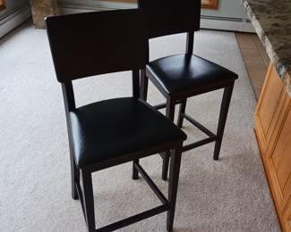Pair of black bar stools