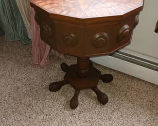 Unusual inlaid Sewing table