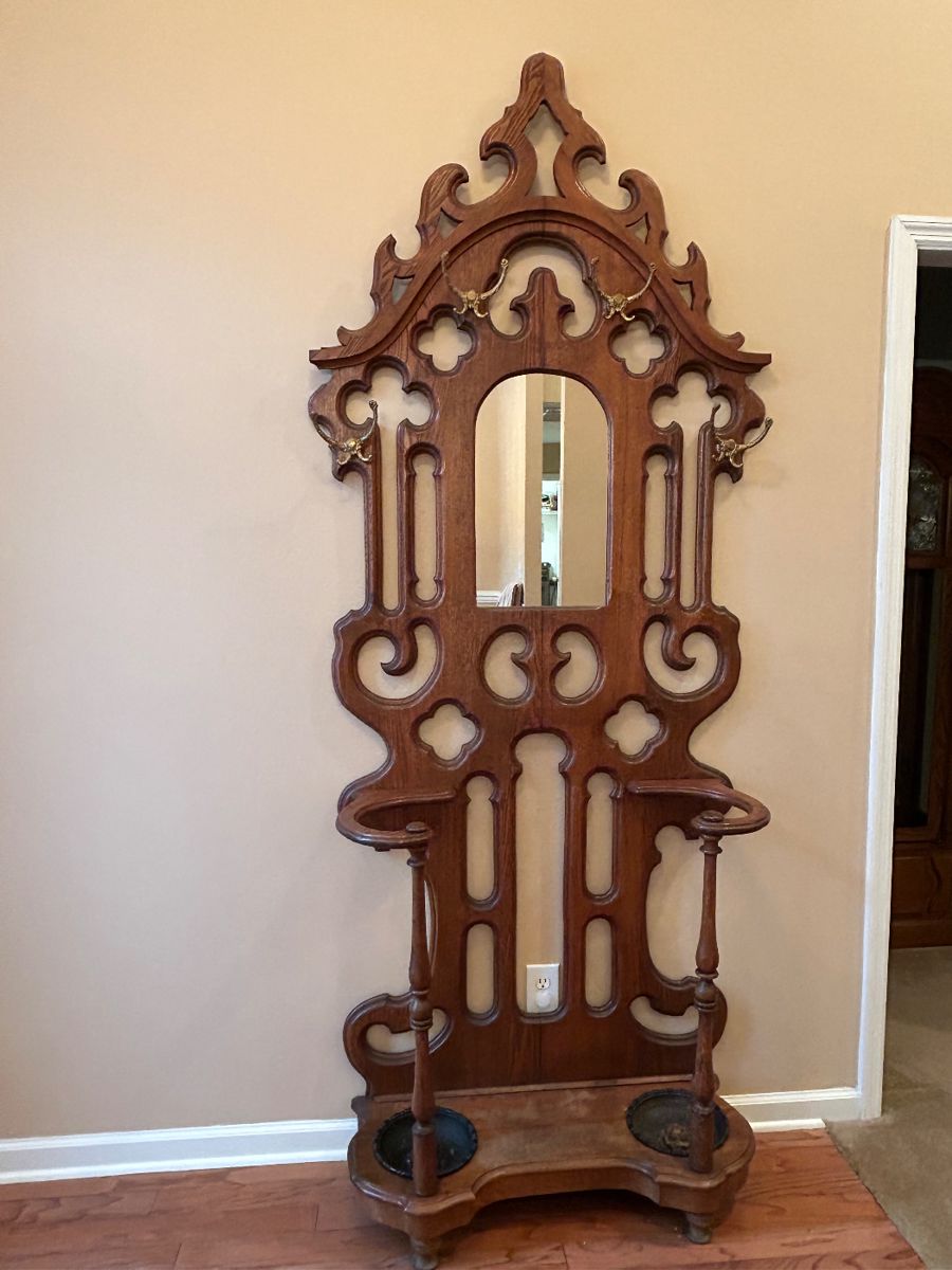 #1 Antique hall tree 95x14x36 $300.00