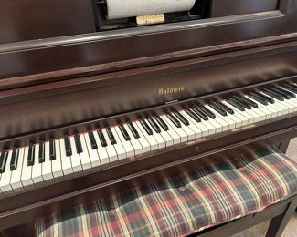 	#12	Antique Baldwin player piano with scrolls 59x28x56	 $100.00 				